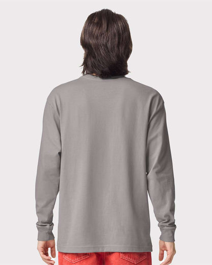 American Apparel Unisex Super Heavyweight Long Sleeve Pocket Tee 9410 #colormdl_Gravel