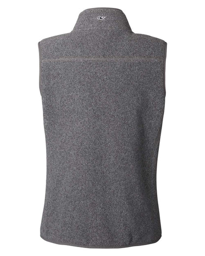 vineyard vines Women's Harbor Fleece Vest O001412 #color_Charcoal Heather
