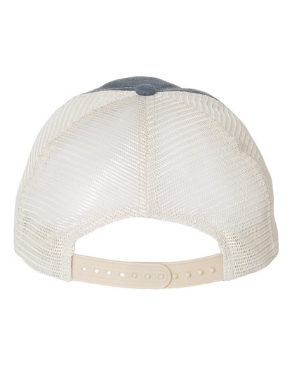 Valucap Pigment-Dyed Trucker Cap SP510 #color_Navy/ Texas/ Stone