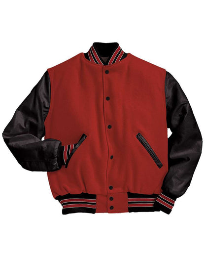 Holloway Men's Varsity Wool Jacket 224183 #color_Scarlet/ Black/ Scarlet