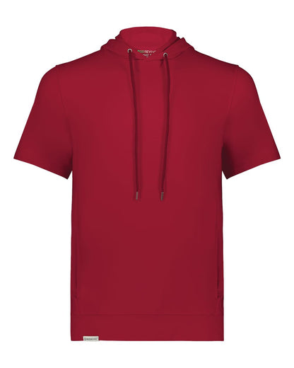 Holloway Youth Eco Revive™ Ventura Soft Knit Short Sleeve Hooded Sweatshirt 222605 #color_Scarlet