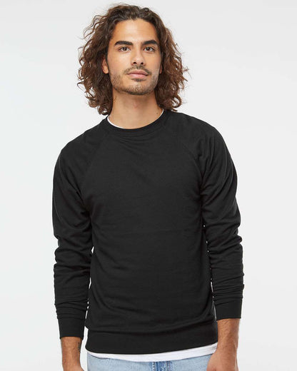 Independent Trading Co. Unisex Icon Lightweight Loopback Terry Crewneck Sweatshirt SS1000C #colormdl_Black