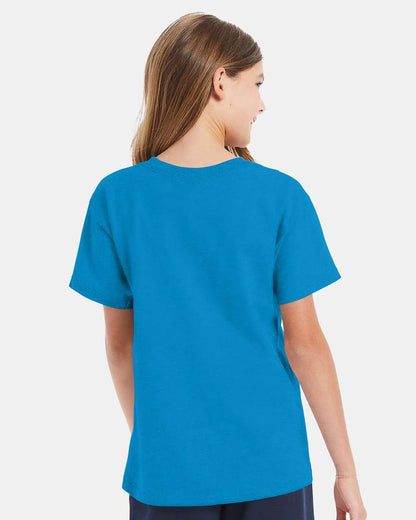 Hanes Essential-T Youth T-Shirt 5480 #colormdl_Teal