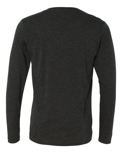 BELLA + CANVAS Unisex Long Sleeve V-Neck Tee 3425 #color_Charcoal Black Triblend