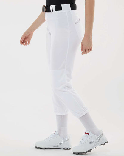 Alleson Athletic Women's Belt Loop Fast-Pitch Pants 605PBW #colormdl_White