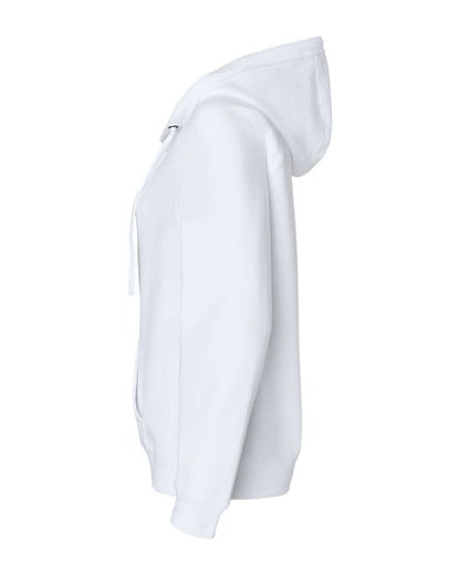 J. America Women's Sueded V-Neck Hooded Sweatshirt 8836 #color_White
