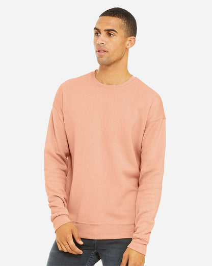 BELLA + CANVAS Unisex Sponge Fleece Drop Shoulder Crewneck Sweatshirt 3945 #colormdl_Peach