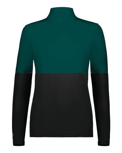 Holloway Women's Momentum Team Quarter-Zip Pullover 223700 #color_Black/ Dark Green