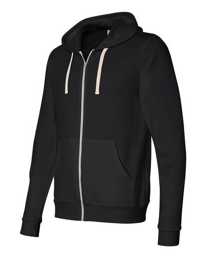 BELLA + CANVAS Triblend Sponge Fleece Full-Zip Hoodie 3909 #color_Solid Black Triblend