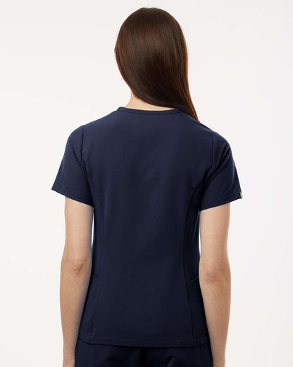 Jaanuu Women's Calix Fit & Flare Scrub V-Neck Top W10003 #colormdl_Midnight Navy