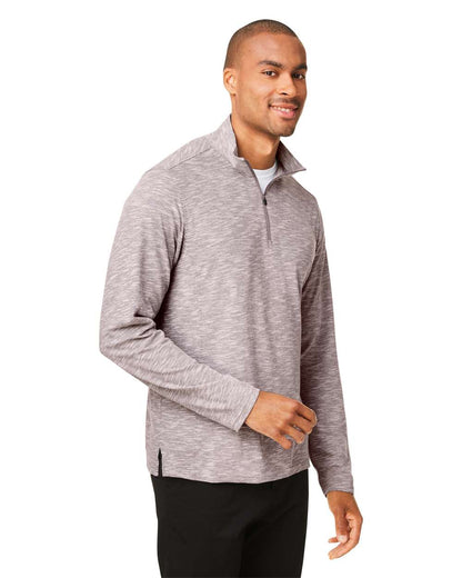 North End Men's Eclipse Jacquard Quarter-Zip Pullover NE415 #colormdl_Burgundy Heather