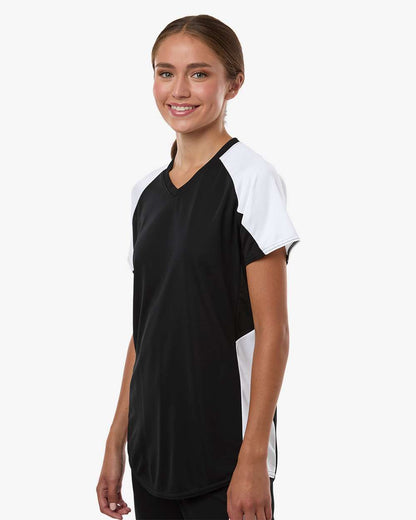 Augusta Sportswear Women's Cutter Jersey 1522 #colormdl_Black/ White