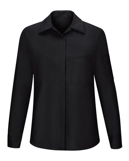 Red Kap Women's Performance Plus Long Sleeve Shop Shirt with Oilblok Technology SY31 #color_Black/ Charcoal