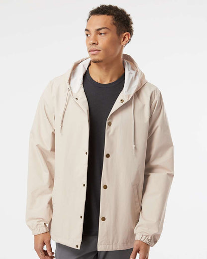 Independent Trading Co. Water-Resistant Hooded Windbreaker EXP95NB #colormdl_Classic Khaki