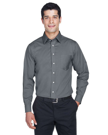 Devon & Jones Men's Crown Collection® Solid Stretch Twill Woven Dress Shirt DG530 #colormdl_Graphite