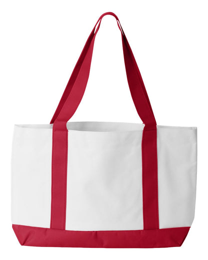Liberty Bags P&O Cruiser Tote 7002 #color_White/ Red