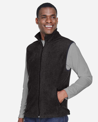 Harriton Unisex Fleece Full-Zip Vest M985 #colormdl_Black