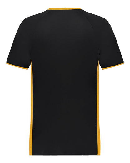 Augusta Sportswear Cutter V-Neck Jersey 6907 #color_Black/ Gold