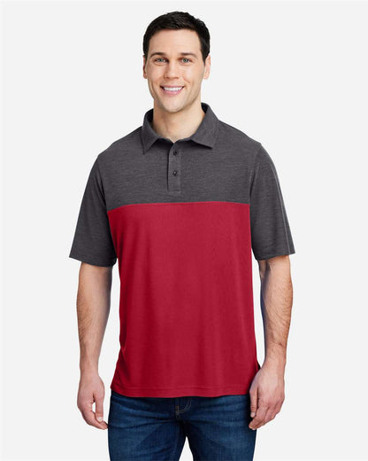 CORE365 Men's Fusion ChromaSoft™ Colorblock Polo CE112C #colormdl_Classic Red/ Carbon Heather