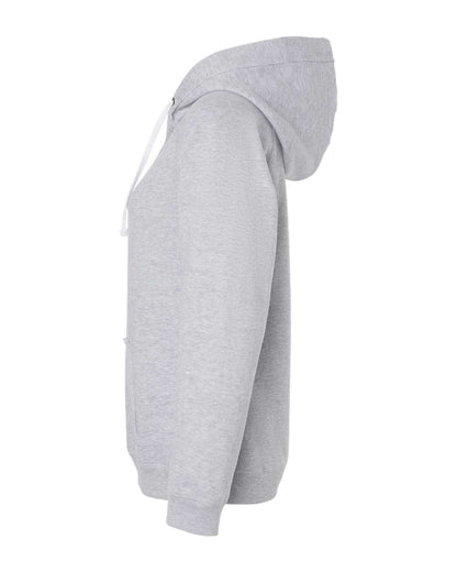 J. America Women's Sueded V-Neck Hooded Sweatshirt 8836 #color_Oxford