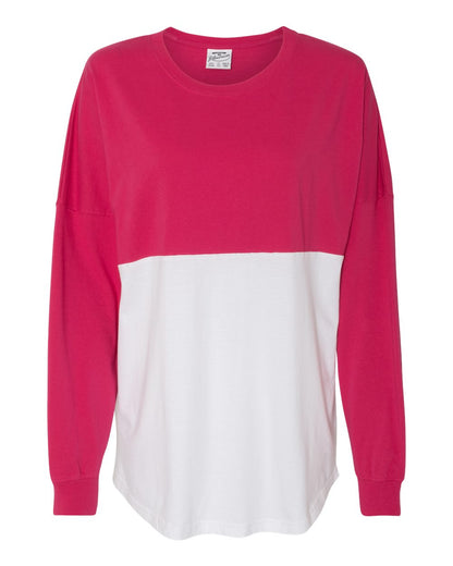 J. America Unisex Game Day Jersey Long Sleeve T-Shirt 8229 #color_Wildberry/ White