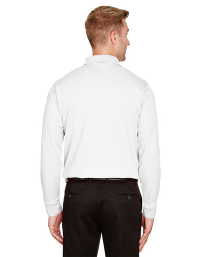 Devon & Jones Men's Tall CrownLux Performance® Plaited Long Sleeve Polo DG20LT #colormdl_White