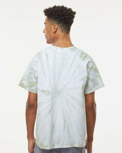 Dyenomite Cyclone Pinwheel Tie-Dyed T-Shirt 200CY #colormdl_Olive Oil