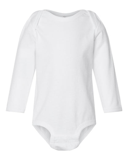 Rabbit Skins Infant Fine Jersey Long Sleeve Bodysuit 4421 #color_White