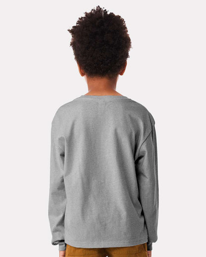 BELLA + CANVAS Youth 6oz. Heavyweight Long Sleeve Tee 3511Y #colormdl_Athletic Heather