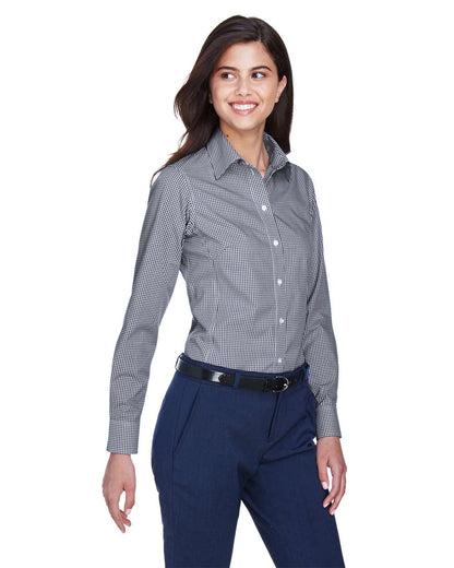 Devon & Jones Women's Crown Collection® Gingham Check Woven Dress Shirt D640W #colormdl_Navy