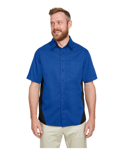 Harriton Men's Tall Flash IL Colorblock Shirt M586T #colormdl_True Royal/ Black