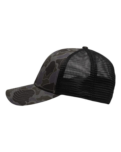 Sportsman Traditional Lo-Pro Mesh Back Trucker Fit Cap SP1450 #color_Chino Black Duck Camo/ Black