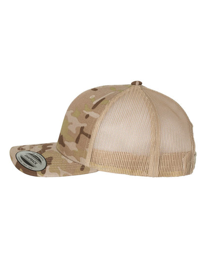 YP Classics Retro Trucker Cap 6606 #color_Multicam Arid/ Tan