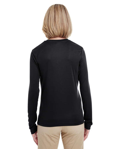 UltraClub Women's Cool & Dry Performance Long Sleeve Top 8622W #colormdl_Black