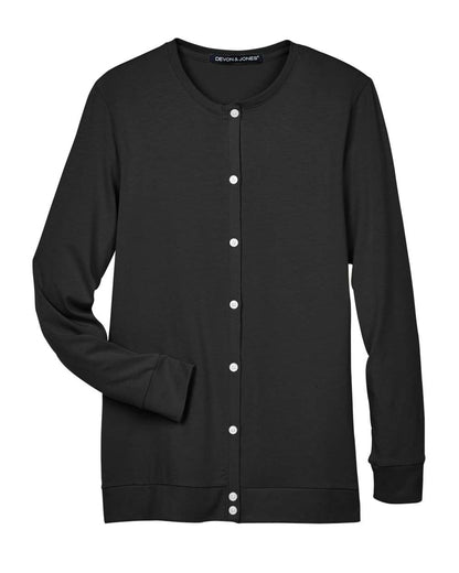 Devon & Jones Women's Perfect Fit™ Ribbon Cardigan DP181W #color_Black