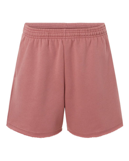 BELLA + CANVAS Women's Cutoff Fleece Shorts 3787 #color_Mauve