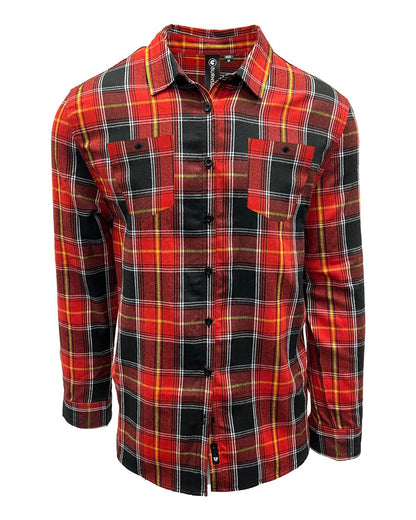 Burnside Men's Perfect Flannel Work Shirt 8220 #color_Fire Red/ Black