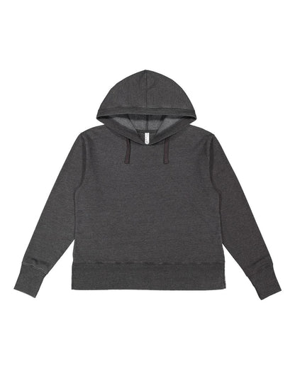 LAT Women's Vintage Wash Hoodie Sweatshirt 3536 #color_Washed Black