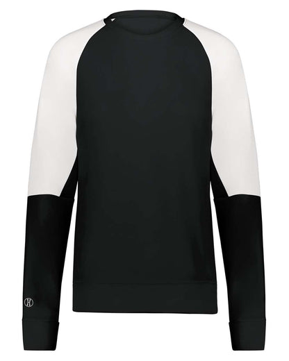 Holloway Women's Momentum Team Crewneck Sweatshirt 223725 #color_Black/ White