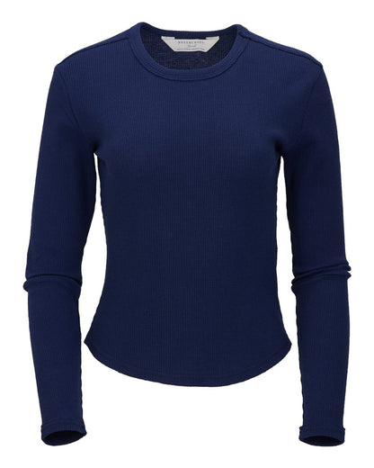 Boxercraft Women's Waffle Knit Baby Long Sleeve T-Shirt BW3103 #color_Navy