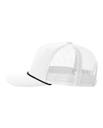 Richardson Five-Panel Trucker with Rope Cap 112FPR #color_White/ Black