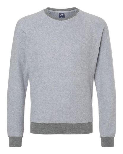 J. America Unisex Flip Side Fleece Crewneck Sweatshirt 8710 #color_Grey Heather