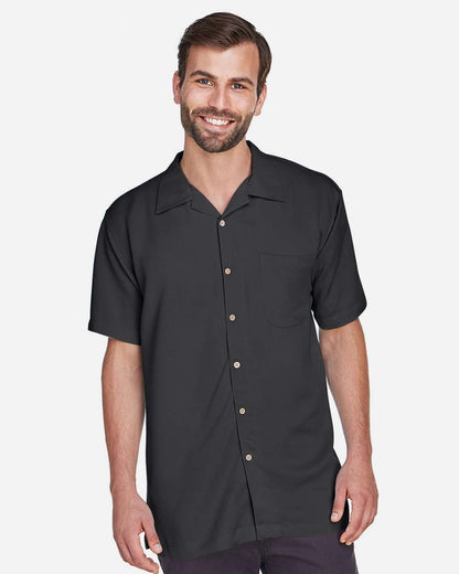 Harriton Men's Bahama Cord Camp Shirt M570 #colormdl_Black