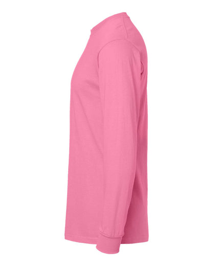 M&O Unisex Gold Soft Touch Long Sleeve T-Shirt 4820 #color_Azalea