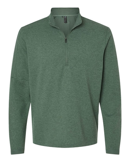 Adidas 3-Stripes Quarter-Zip Sweater A554 #color_Green Oxide Melange