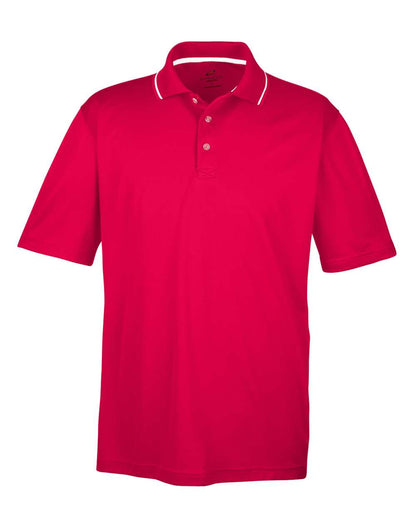 UltraClub Men's Cool & Dry Sport Two-Tone Polo 8406 #color_Red/ White