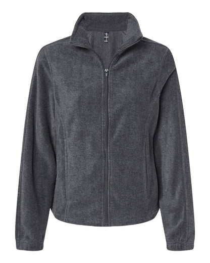 Burnside Women's Polar Fleece Full-Zip Jacket 5062 #color_Heather Charcoal