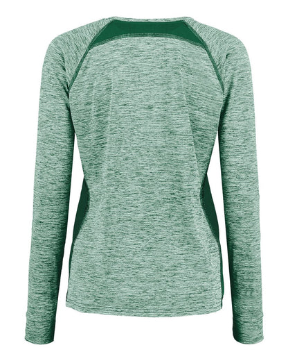 Holloway Women's Electrify CoolCore® Long Sleeve V-Neck T-Shirt 222770 #color_Dark Green Heather