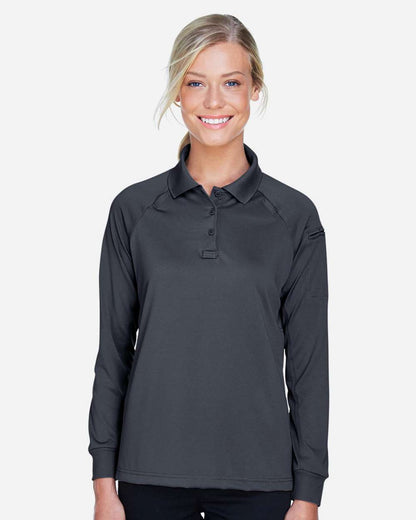 Harriton Women's Advantage Long Sleeve Tactical Polo M211LW #colormdl_Dark Charcoal