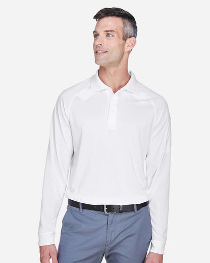 Harriton Men's Advantage Long Sleeve Tactical Polo M211L #colormdl_White
